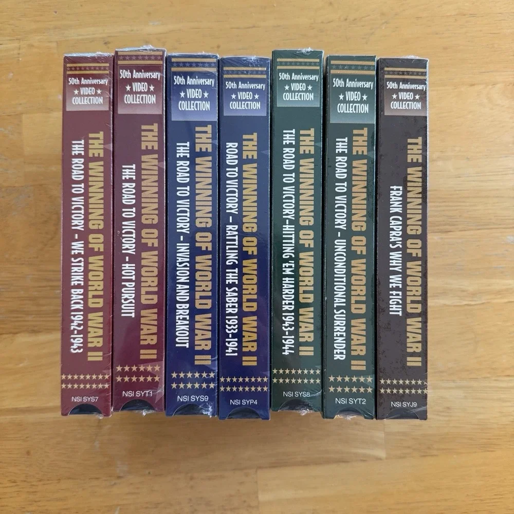 90s The Winning Of World War II The Road To Victory Sealed Set Of 7 VCR + 6-hour